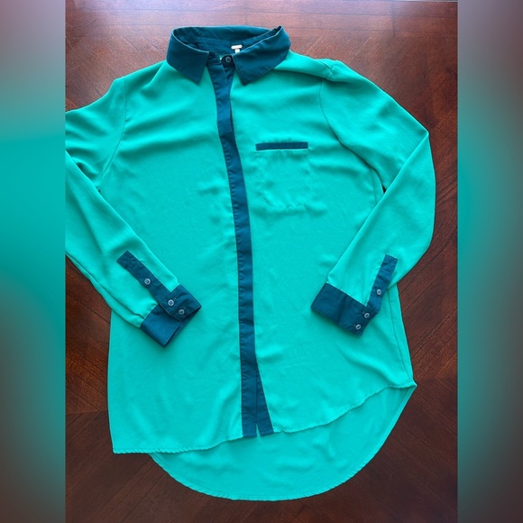 Free people Green Button-Up Blouse size XS - Picture 3 of 7